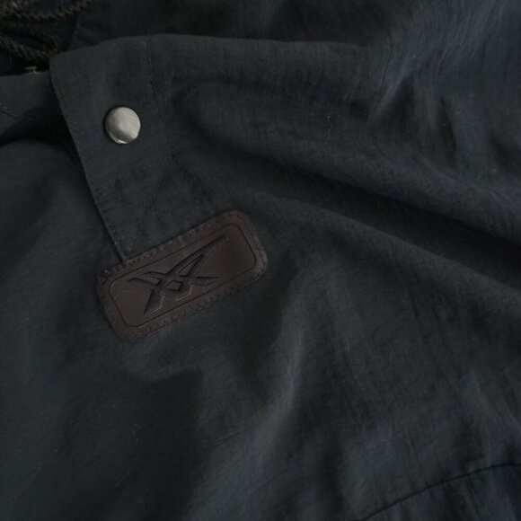 Vintage '90S Asics Black Purple Nylon Hooded Pullover Windbreaker Jacket Large - Picture 9 of 10